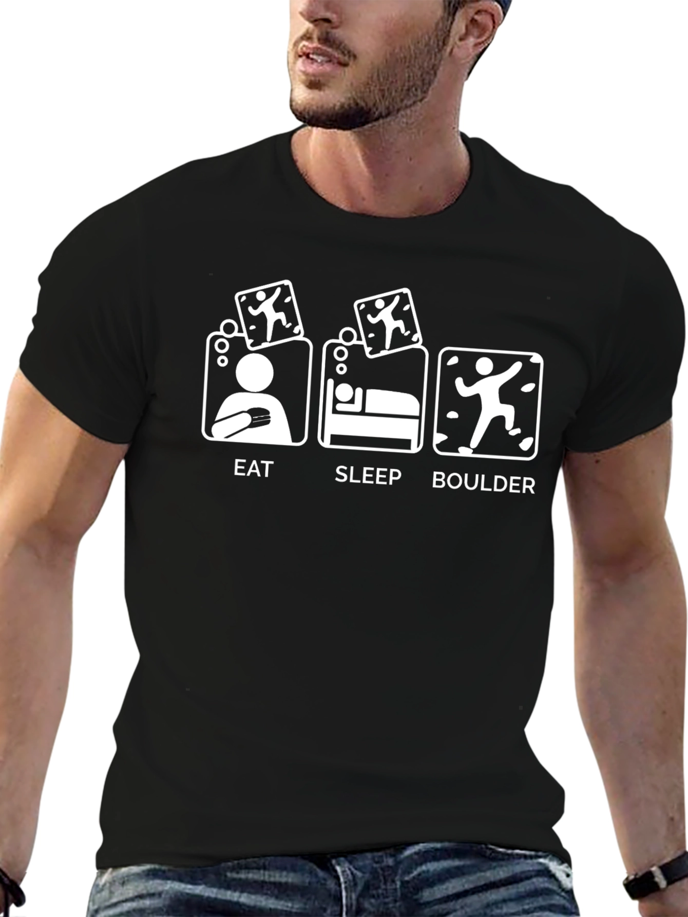 Eat Sleep Boulder Black T-Shirt