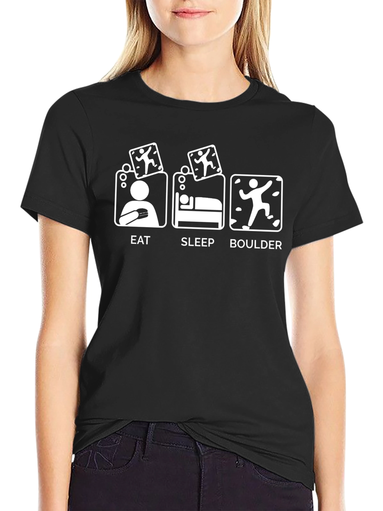 Eat Sleep Boulder Black T-Shirt