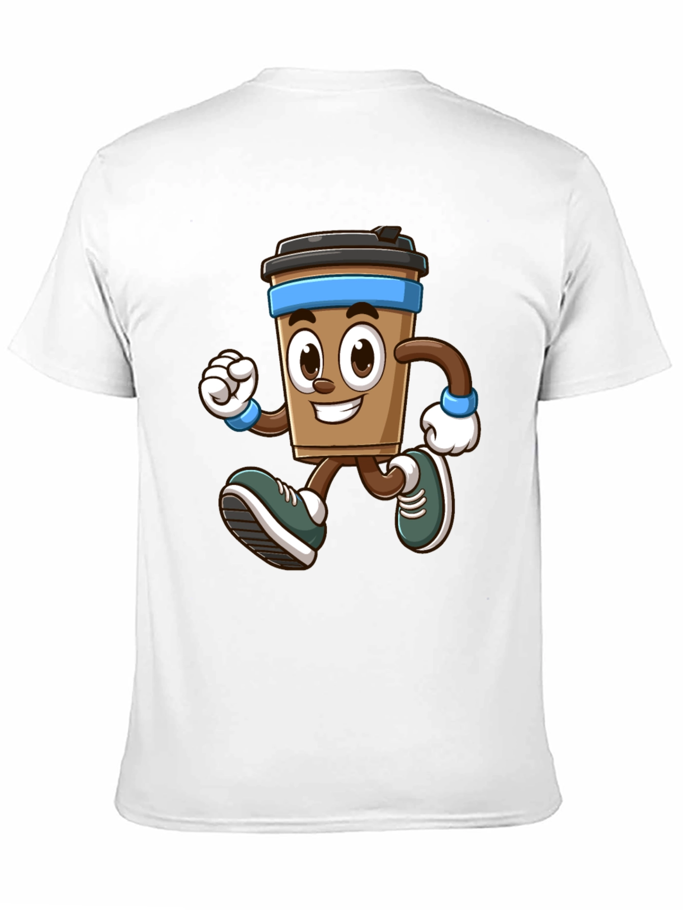 Funny Running Coffee Cup Graphic T-Shirt