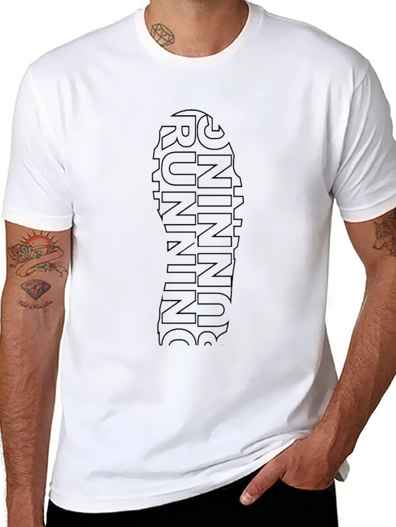 Running Shoe Print Tee - Athlete Fashion