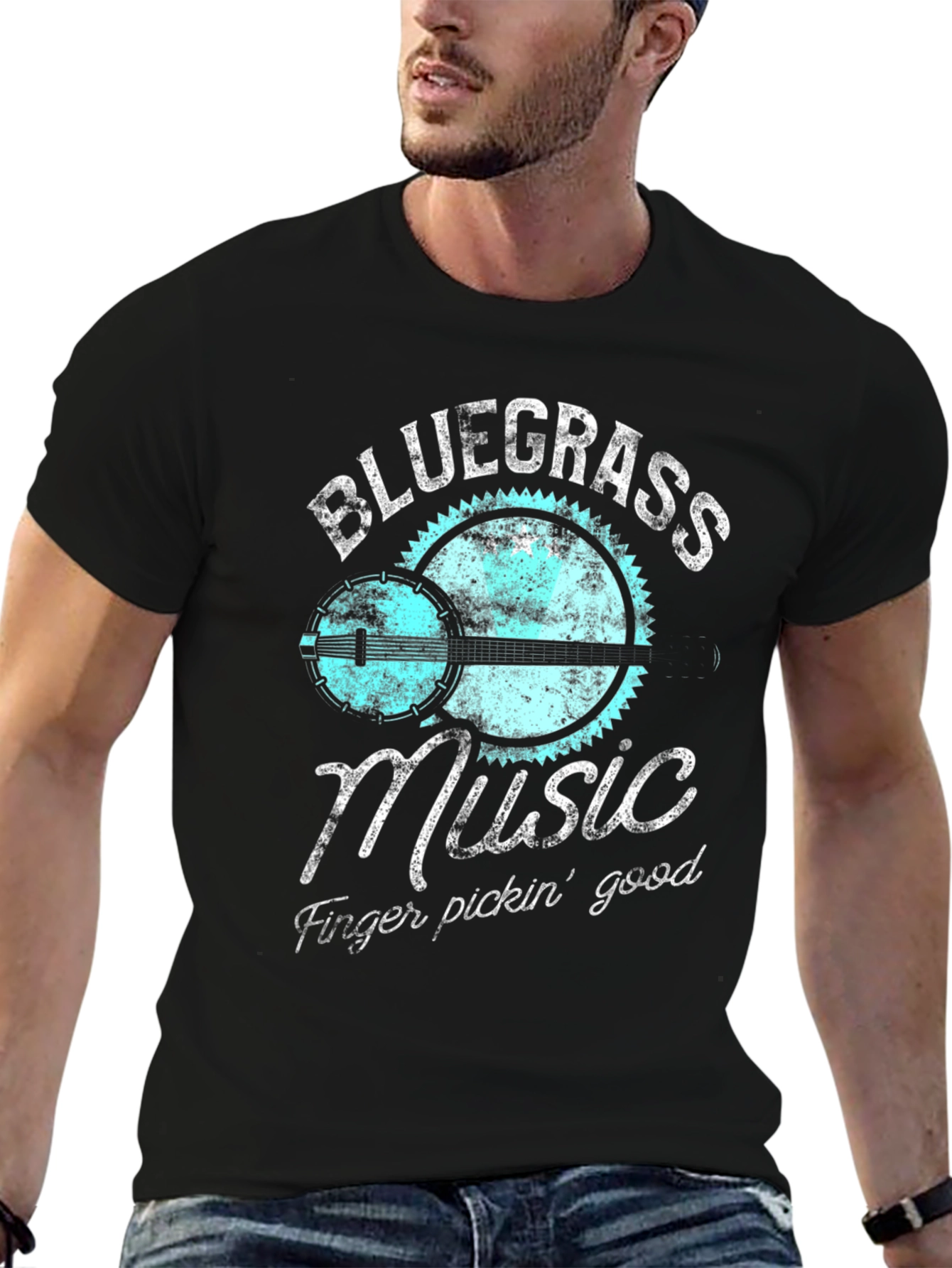 Bluegrass Music Banjo Graphic T-Shirt