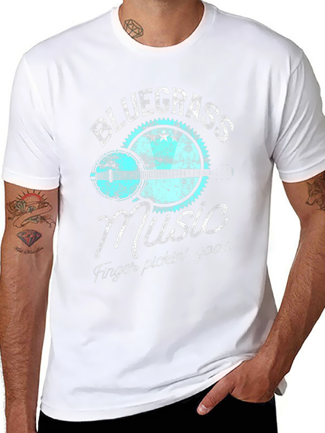 Bluegrass Music Banjo Graphic T-Shirt