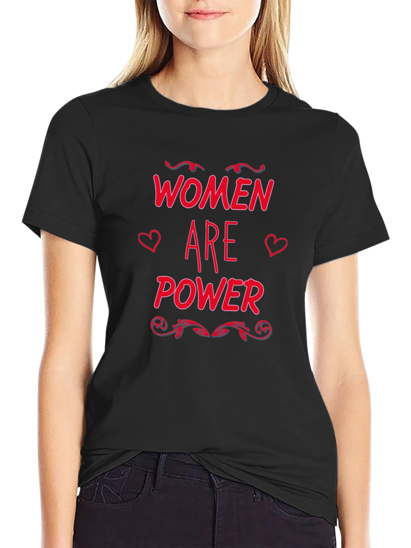 Women Are Power Graphic Tee - Black