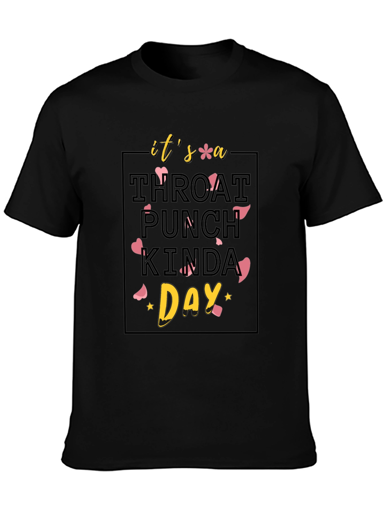 Throat Punch Kinda Day Black Graphic Tee