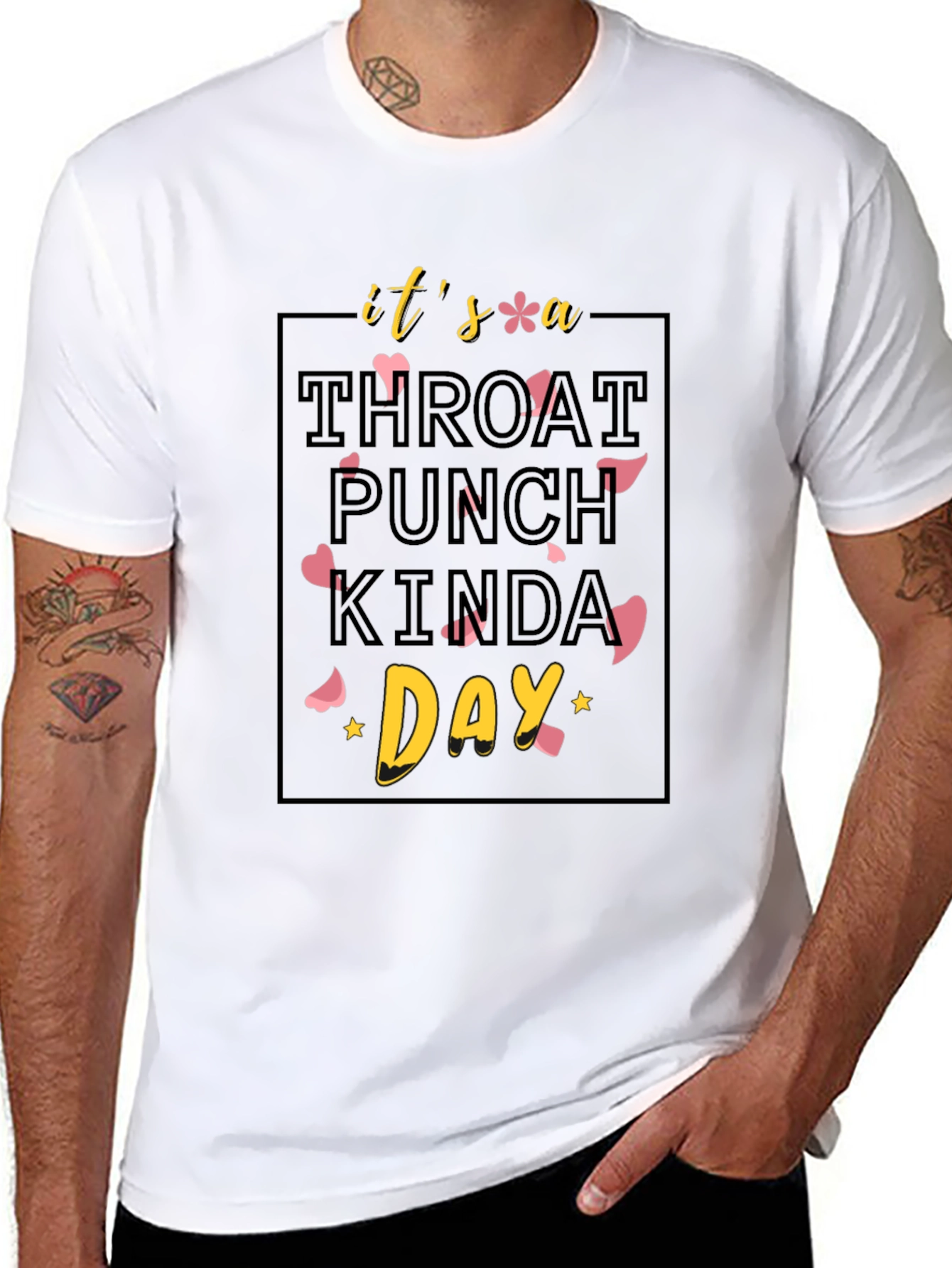 Throat Punch Kinda Day Black Graphic Tee