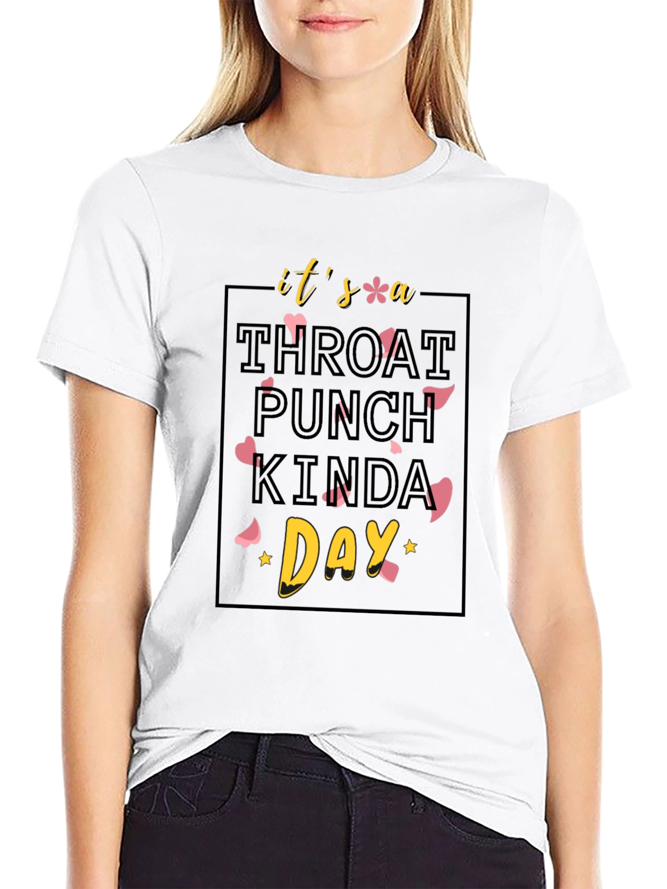 Throat Punch Kinda Day Black Graphic Tee