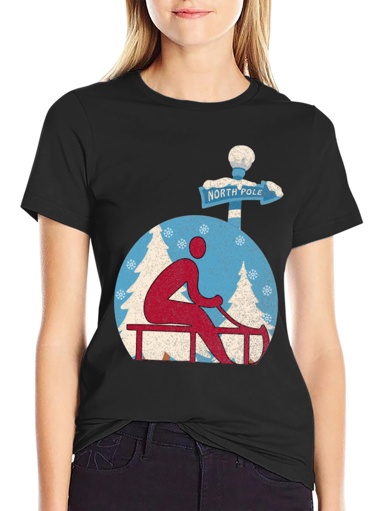 North Pole Sledding Tee - Winter Holiday Shirt