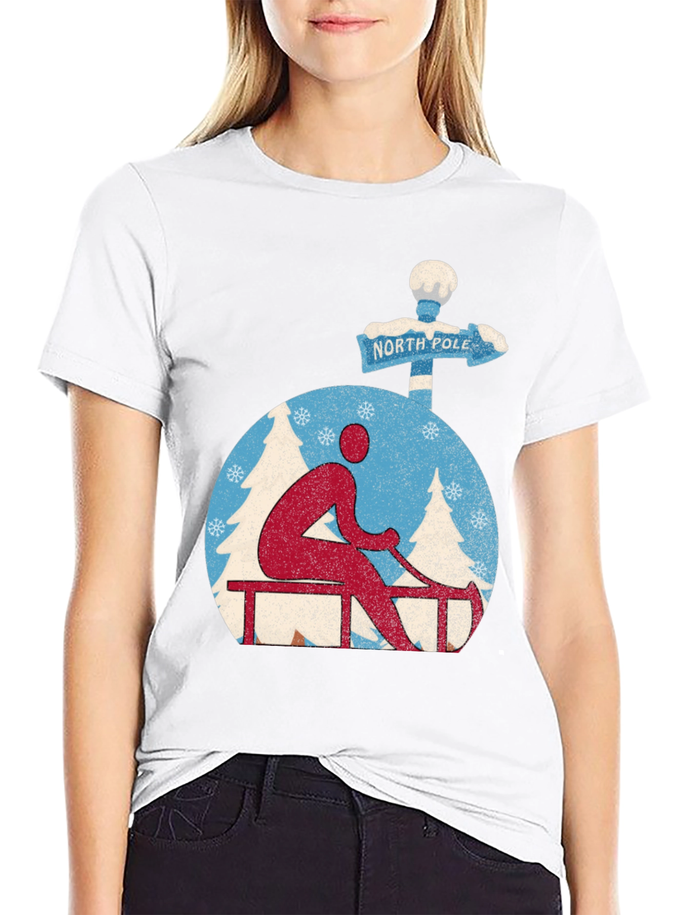 North Pole Sledding Tee - Winter Holiday Shirt