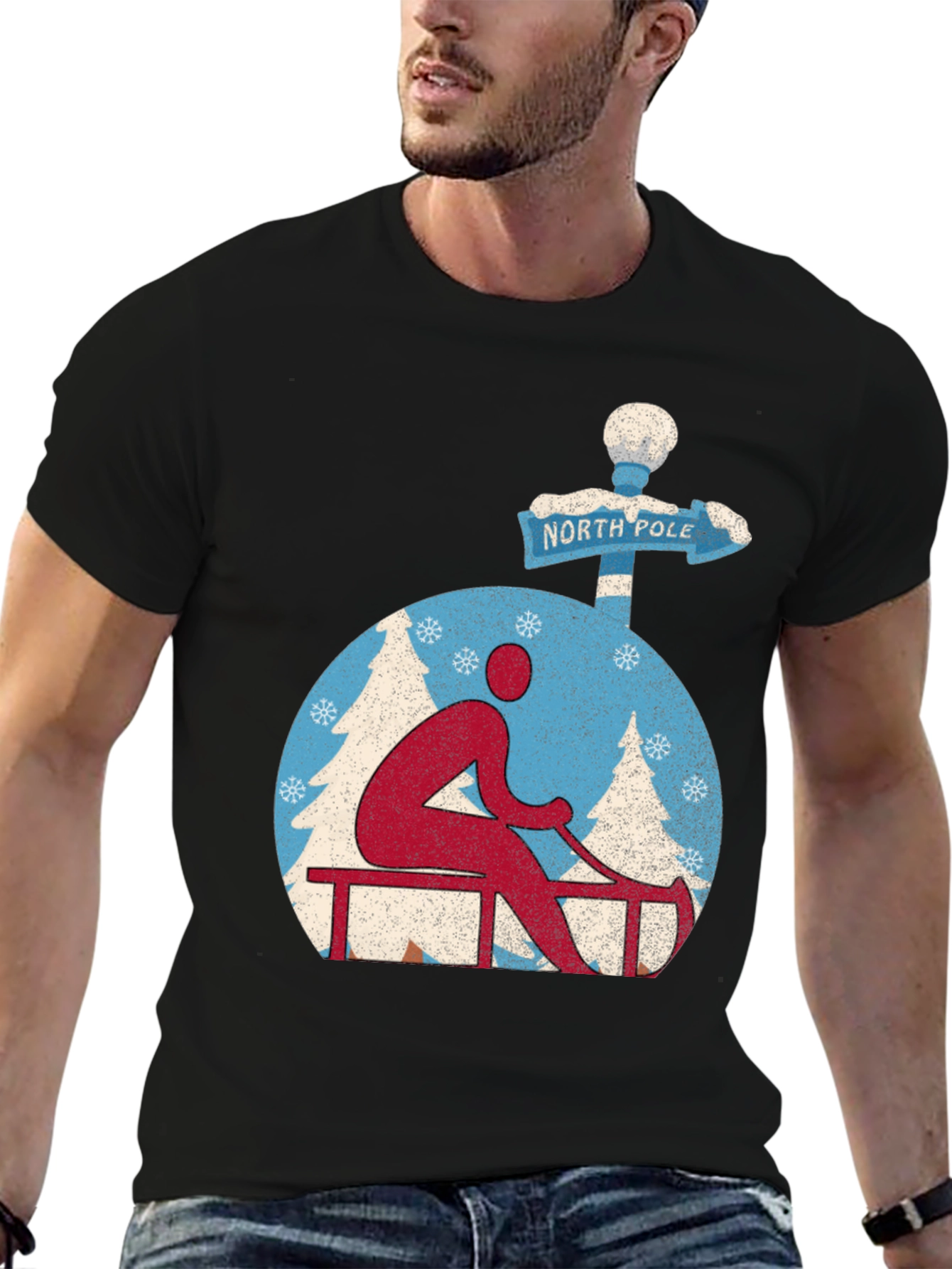 North Pole Sledding Tee - Winter Holiday Shirt