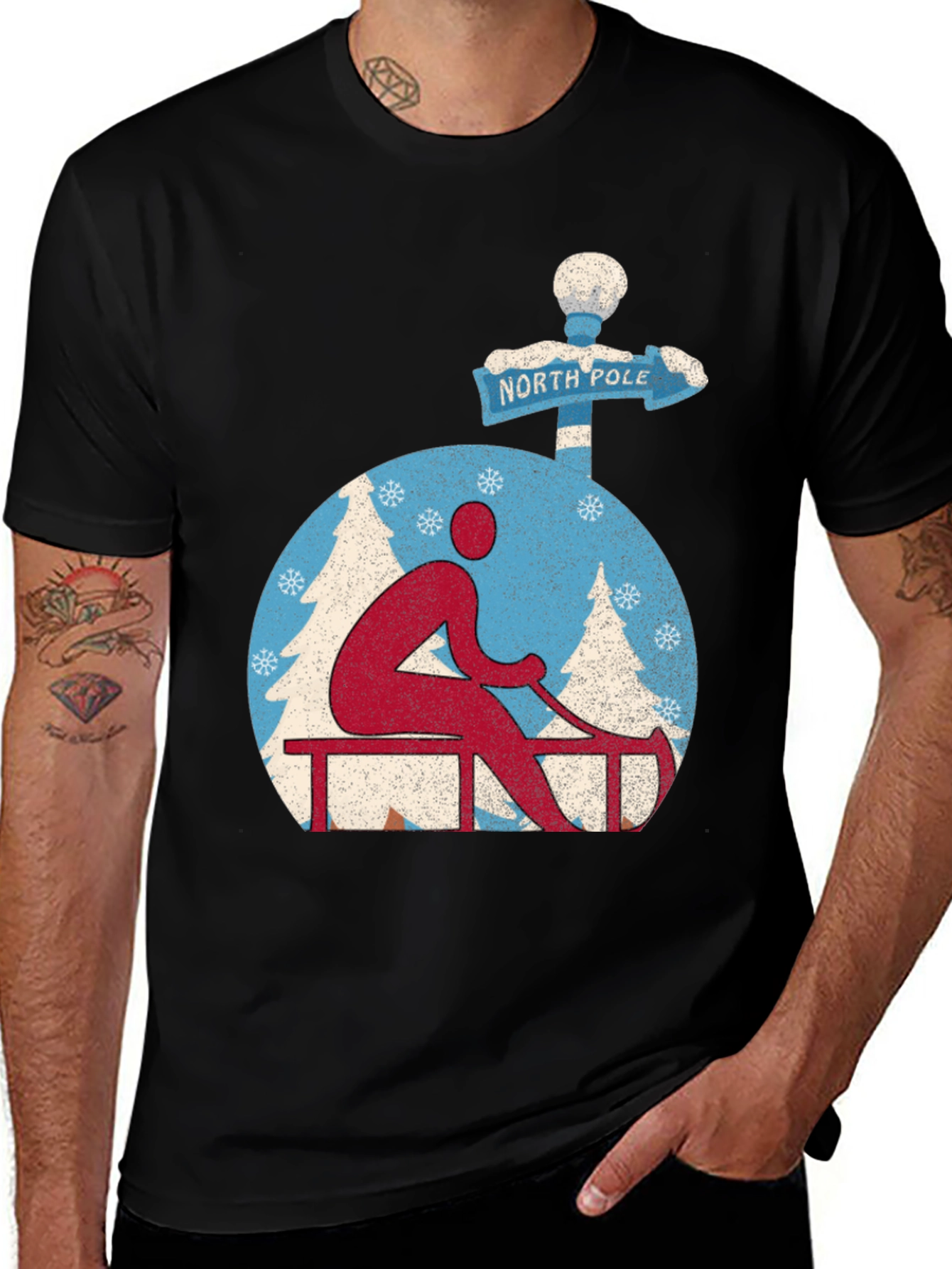 North Pole Sledding Tee - Winter Holiday Shirt