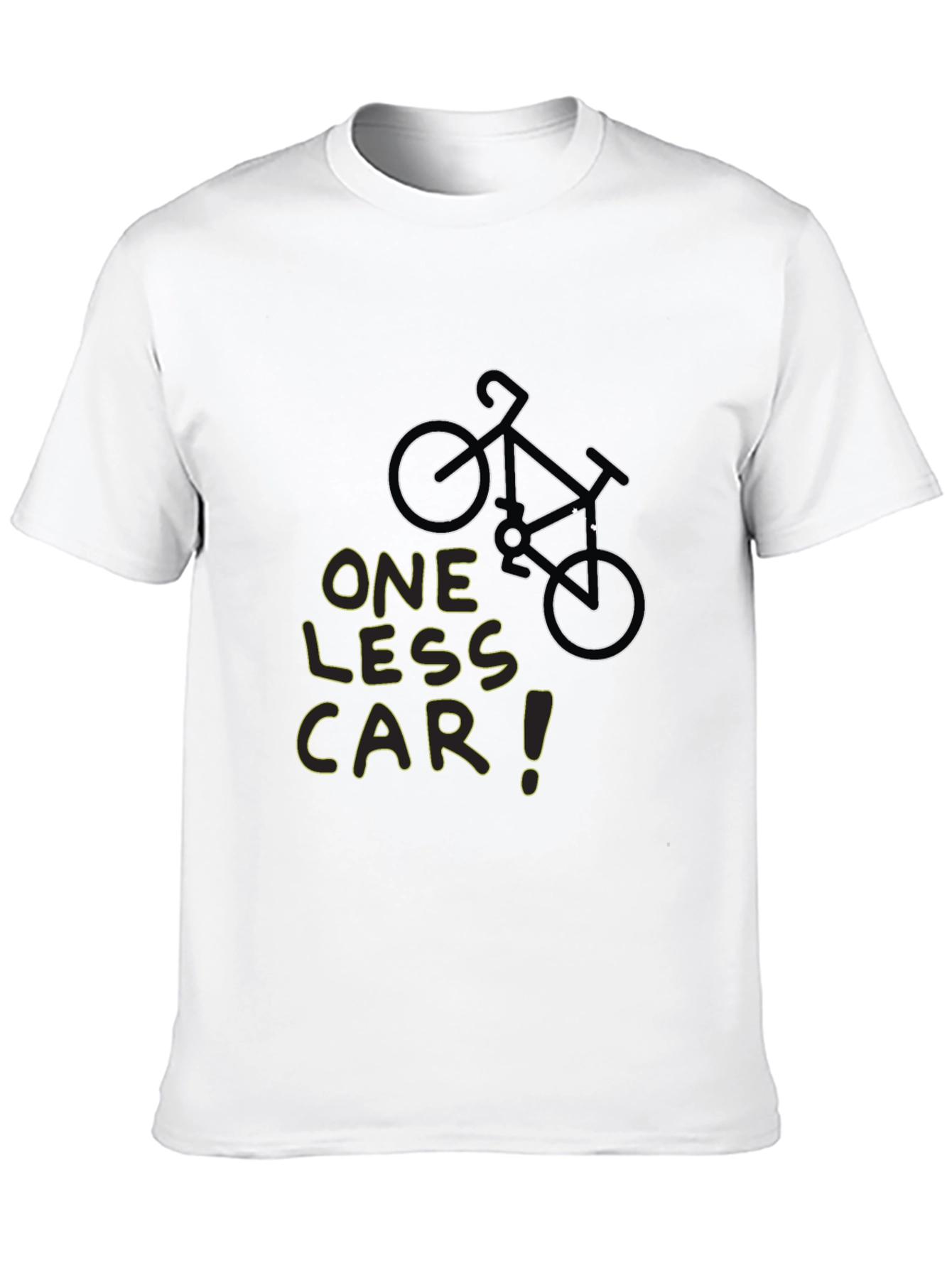 One Less Car Black T-Shirt - Eco-Friendly Cycling Tee