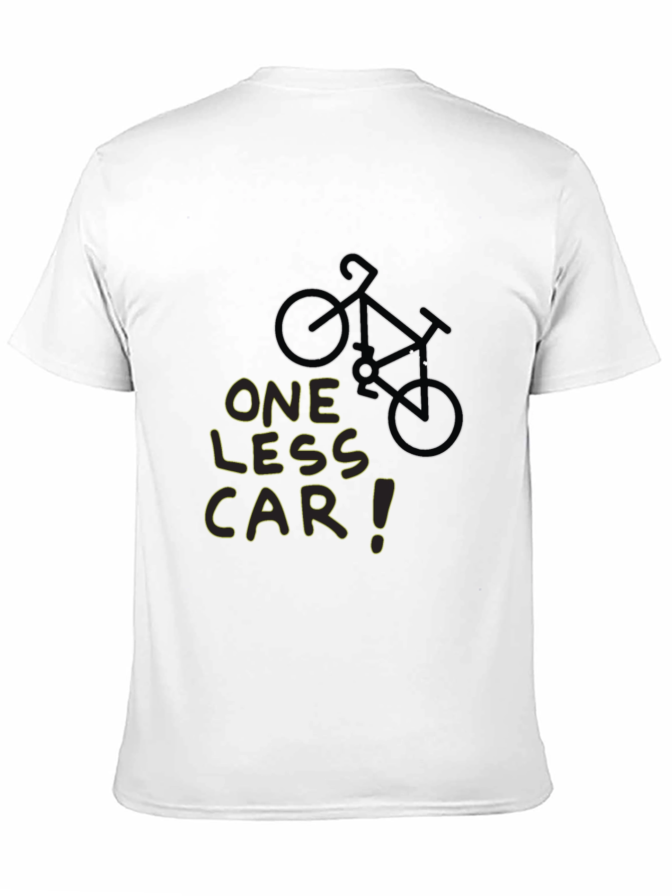 One Less Car Black T-Shirt - Eco-Friendly Cycling Tee