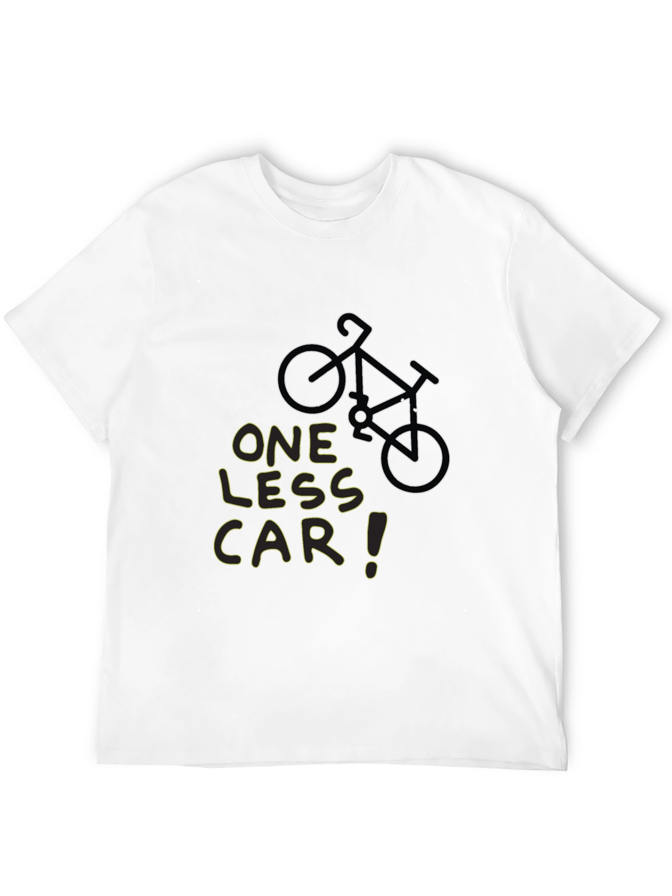 One Less Car Black T-Shirt - Eco-Friendly Cycling Tee