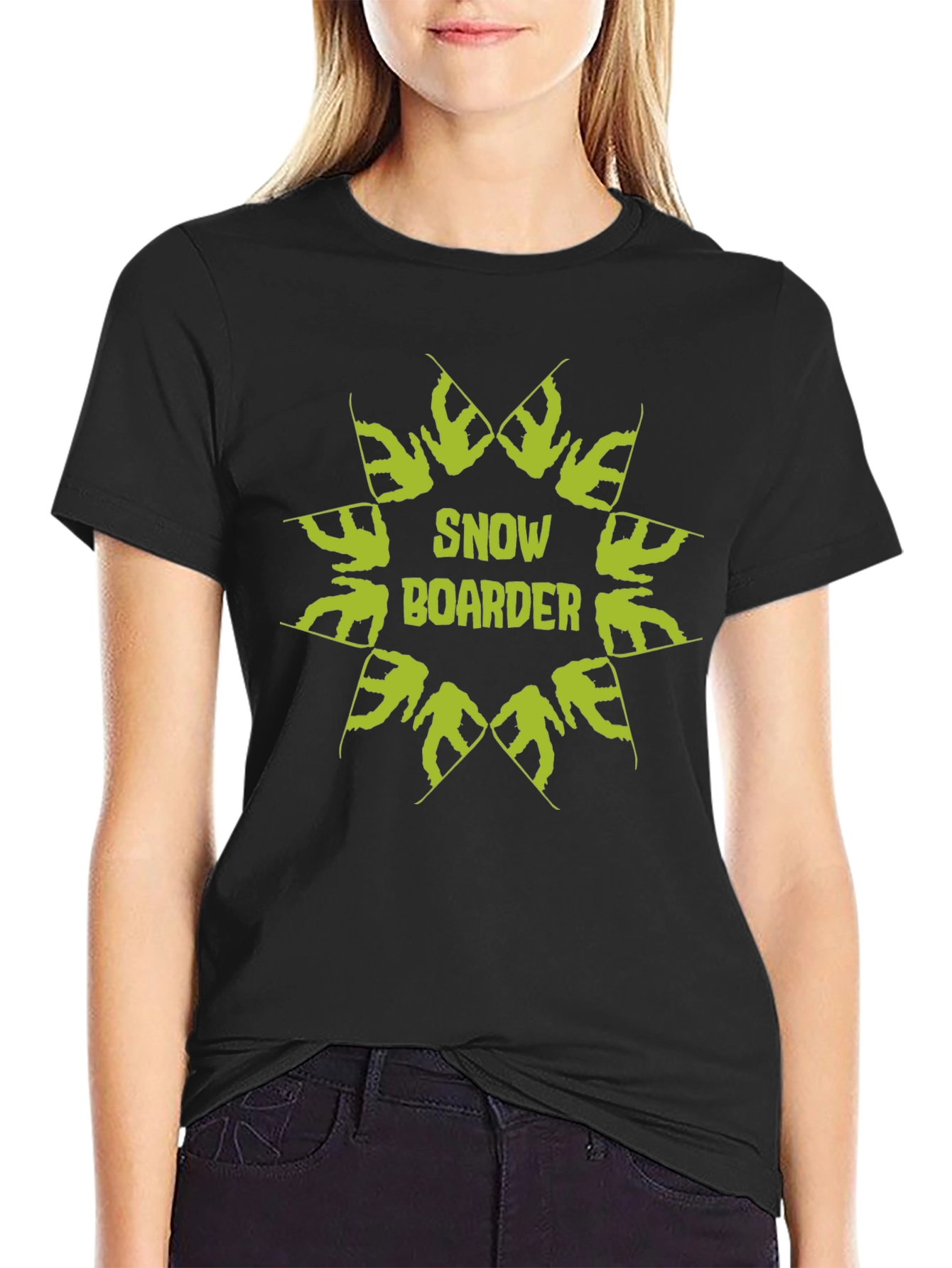 Snow Boarder Graphic Tee - Stylish Black T-Shirt