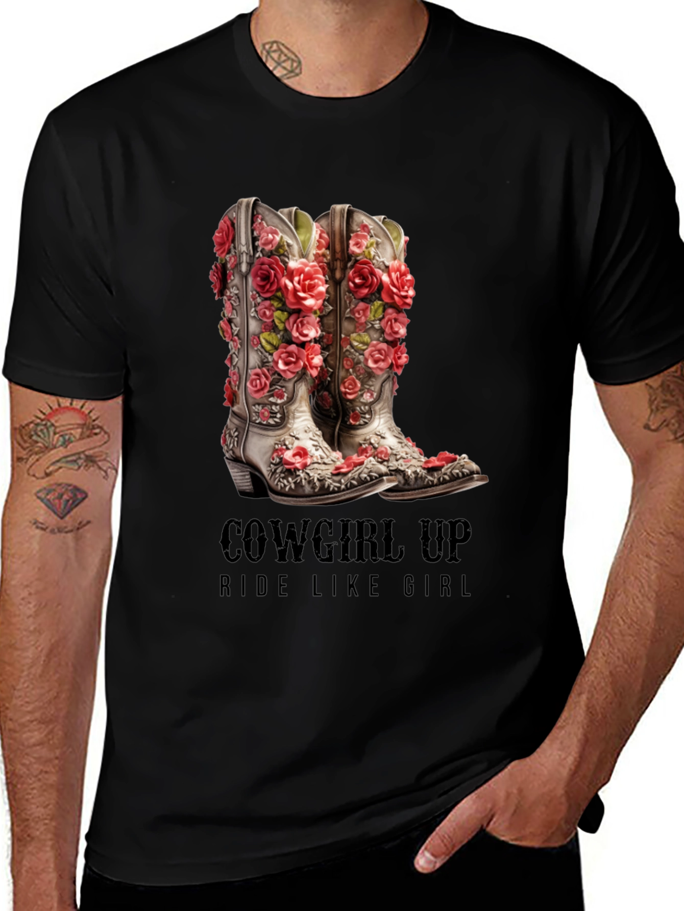 Cowgirl Up Boots Graphic T-Shirt