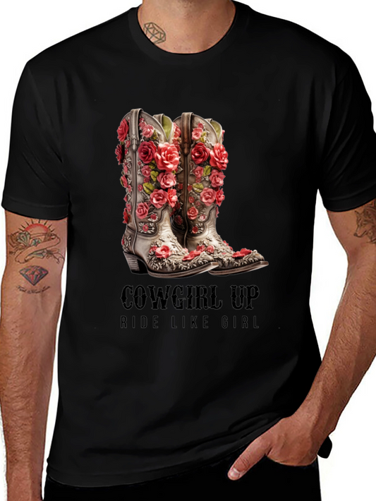 Cowgirl Up Boots Graphic T-Shirt