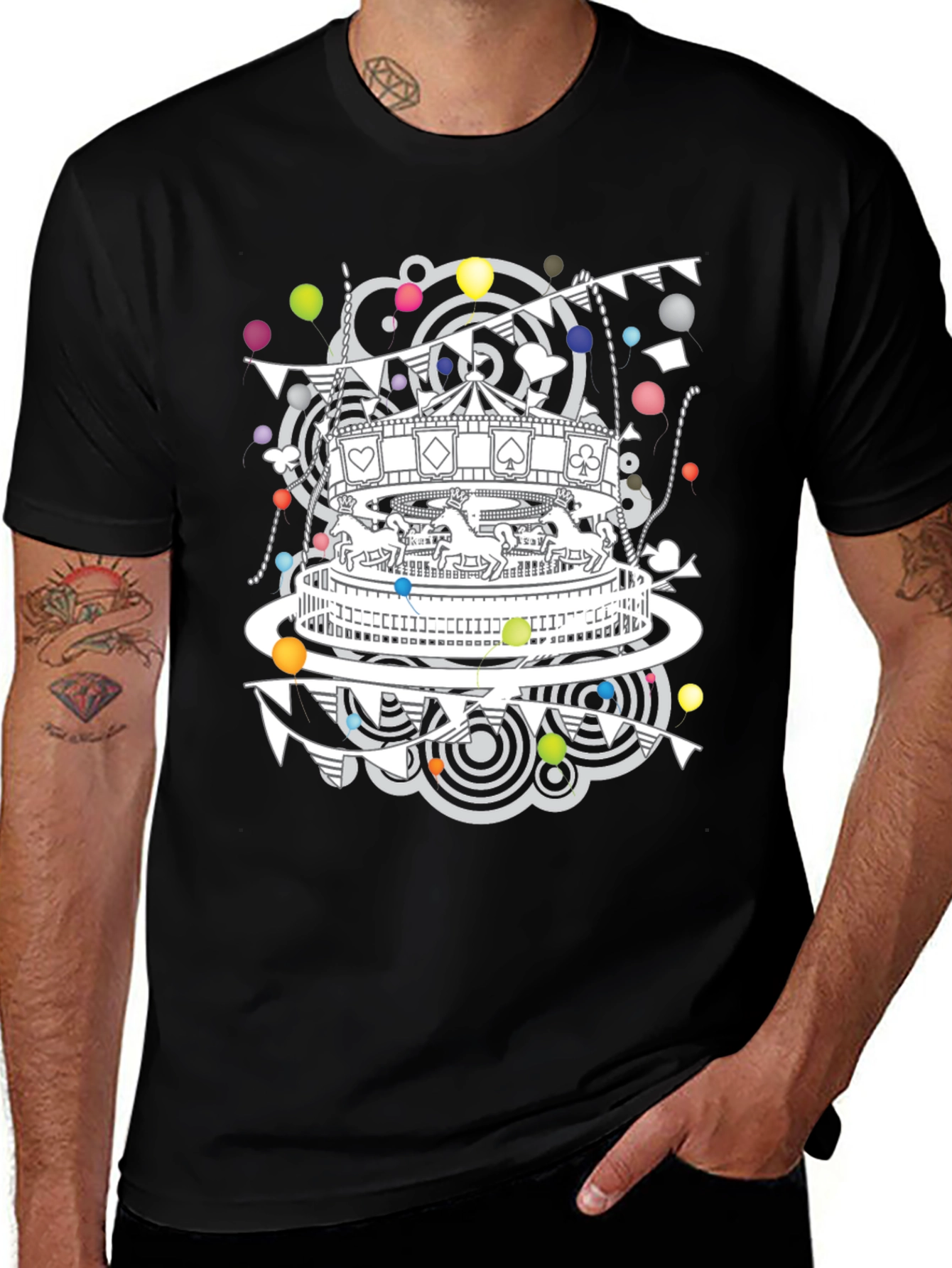 Carousel Graphic Print Crew Neck T-Shirt