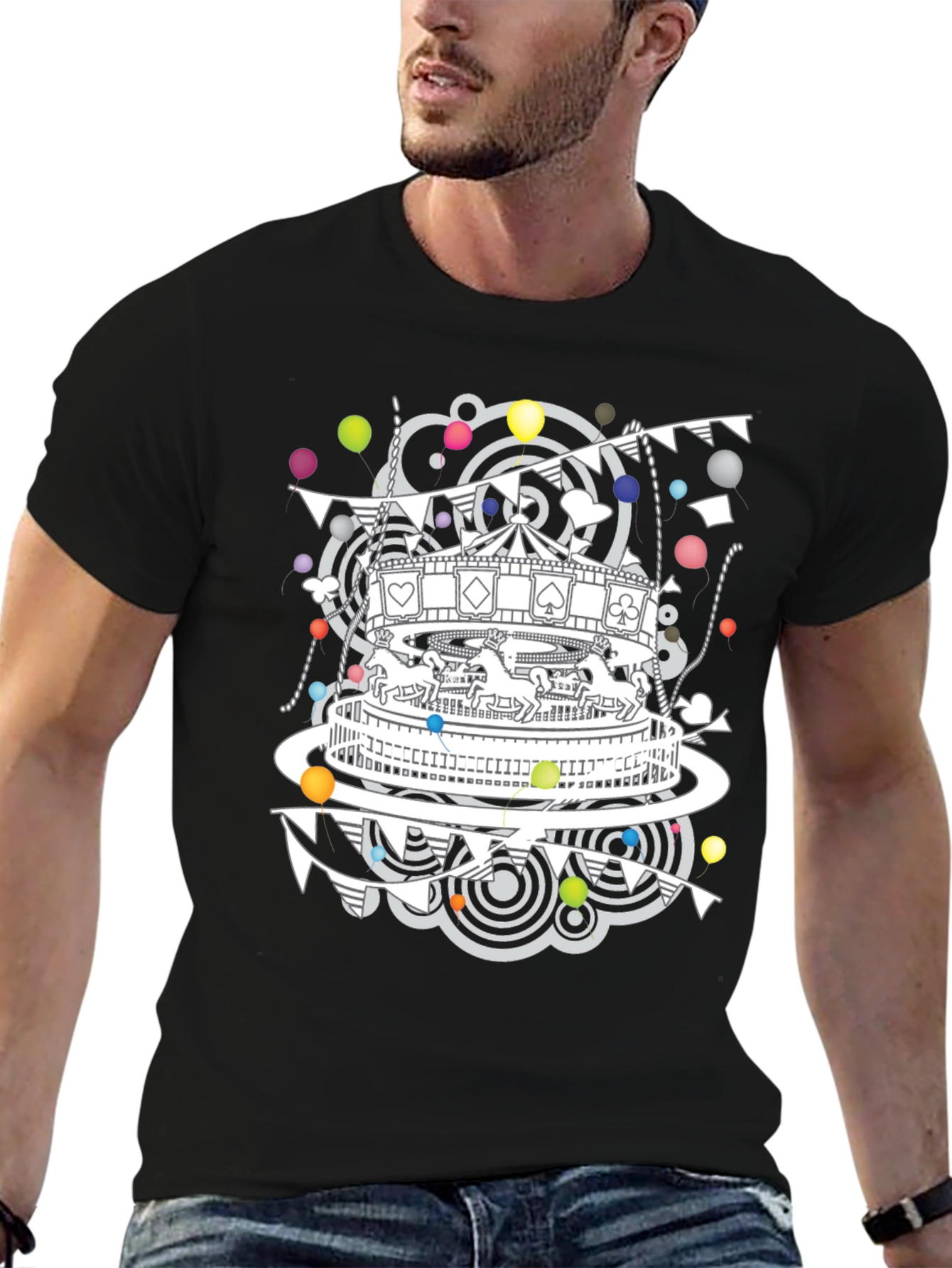 Carousel Graphic Print Crew Neck T-Shirt