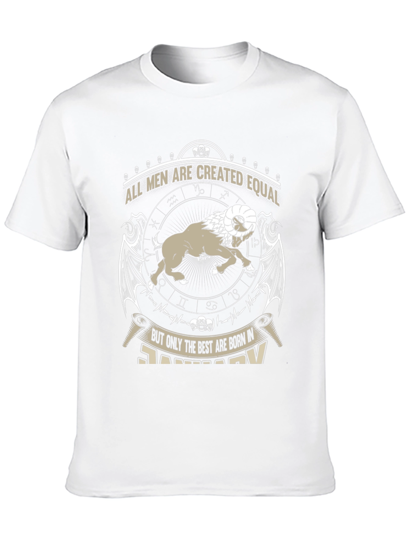 Mens All Men Are Created Equal January Zodiac T-Shirt