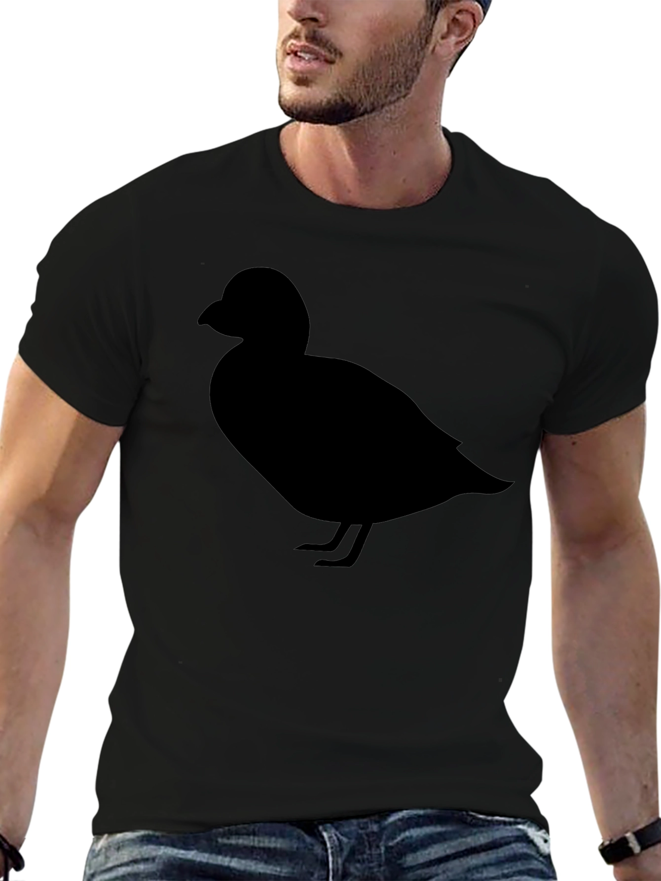 Duck Silhouette Graphic Tee - Casual Cotton T-Shirt