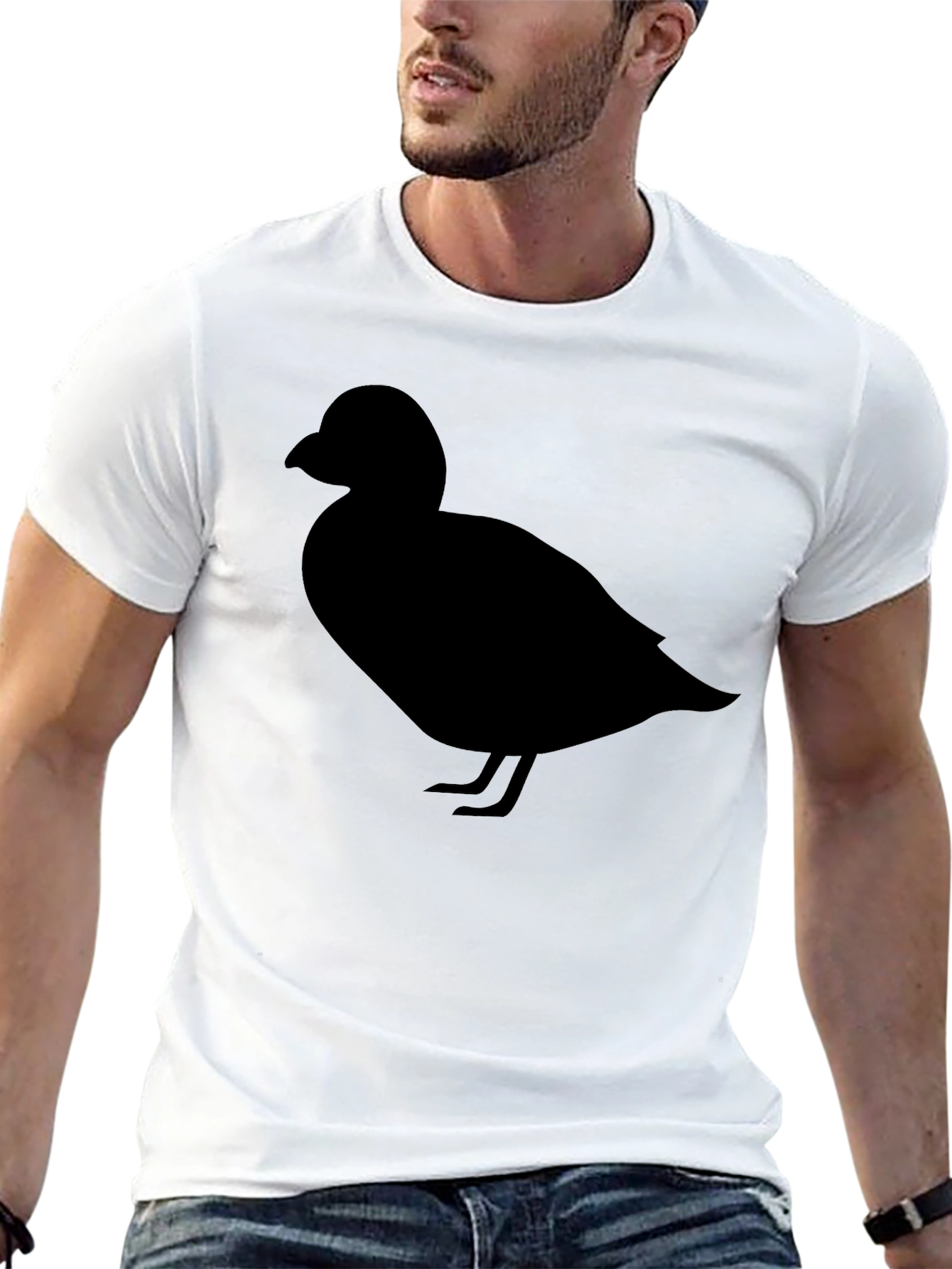 Duck Silhouette Graphic Tee - Casual Cotton T-Shirt