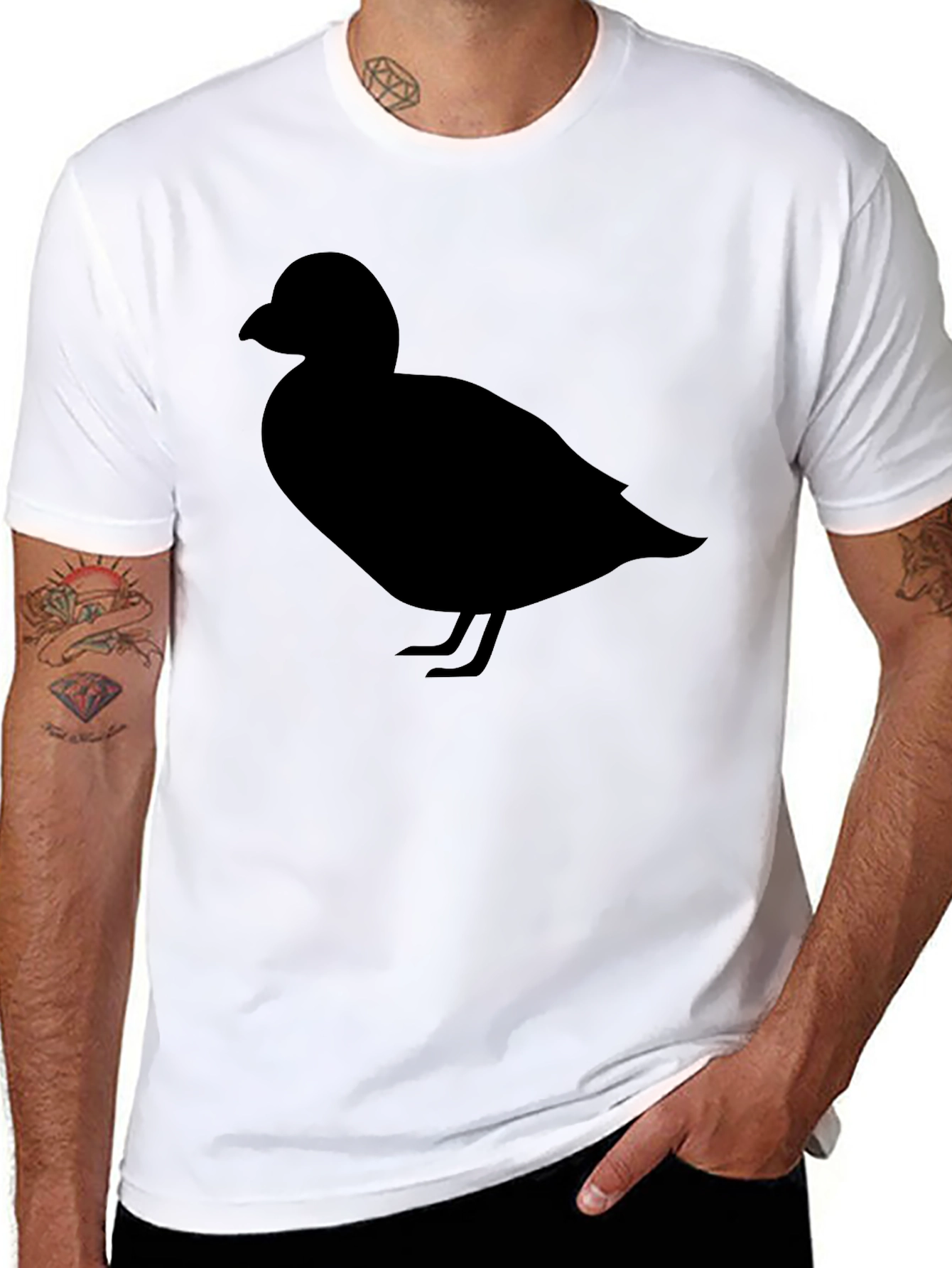 Duck Silhouette Graphic Tee - Casual Cotton T-Shirt