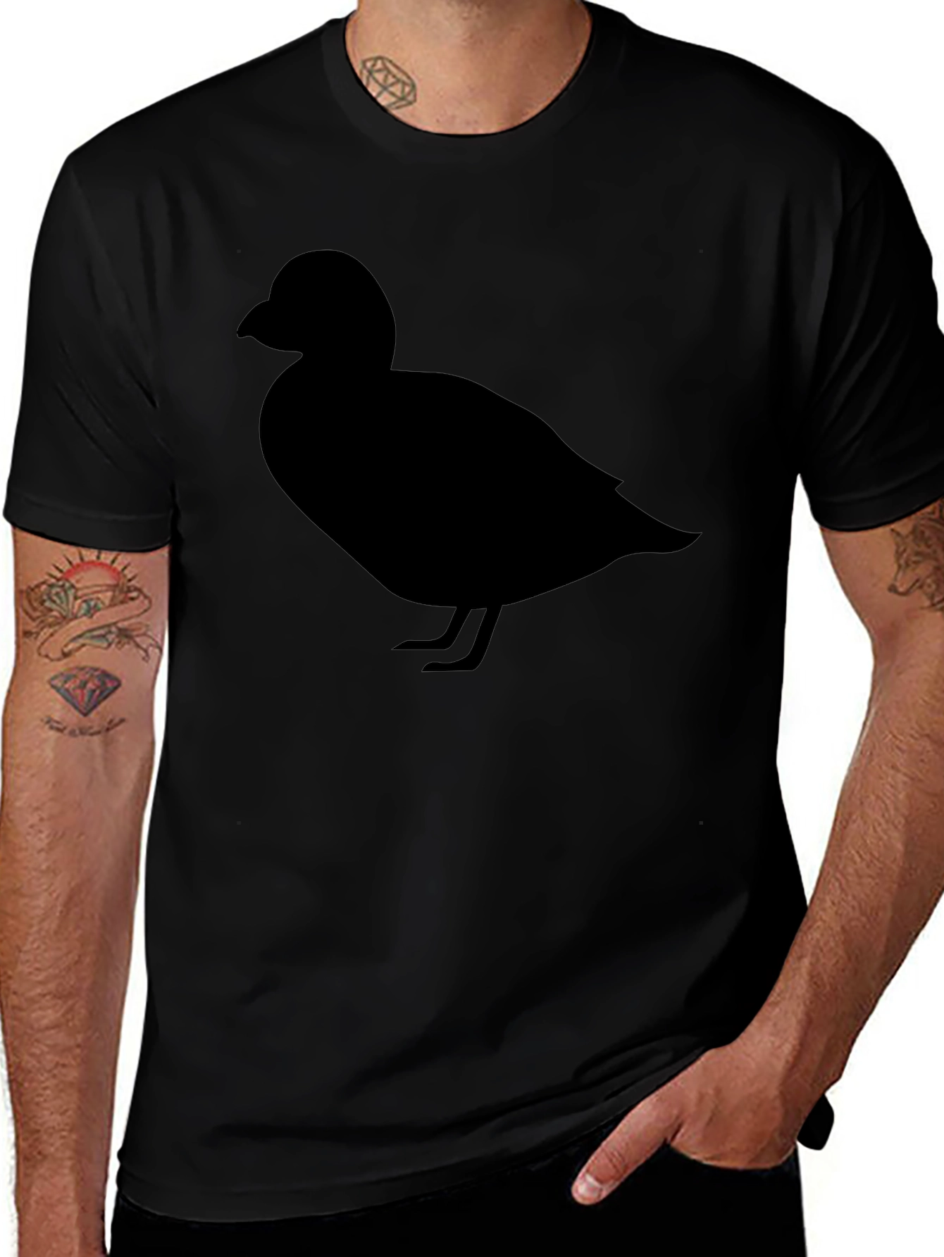 Duck Silhouette Graphic Tee - Casual Cotton T-Shirt
