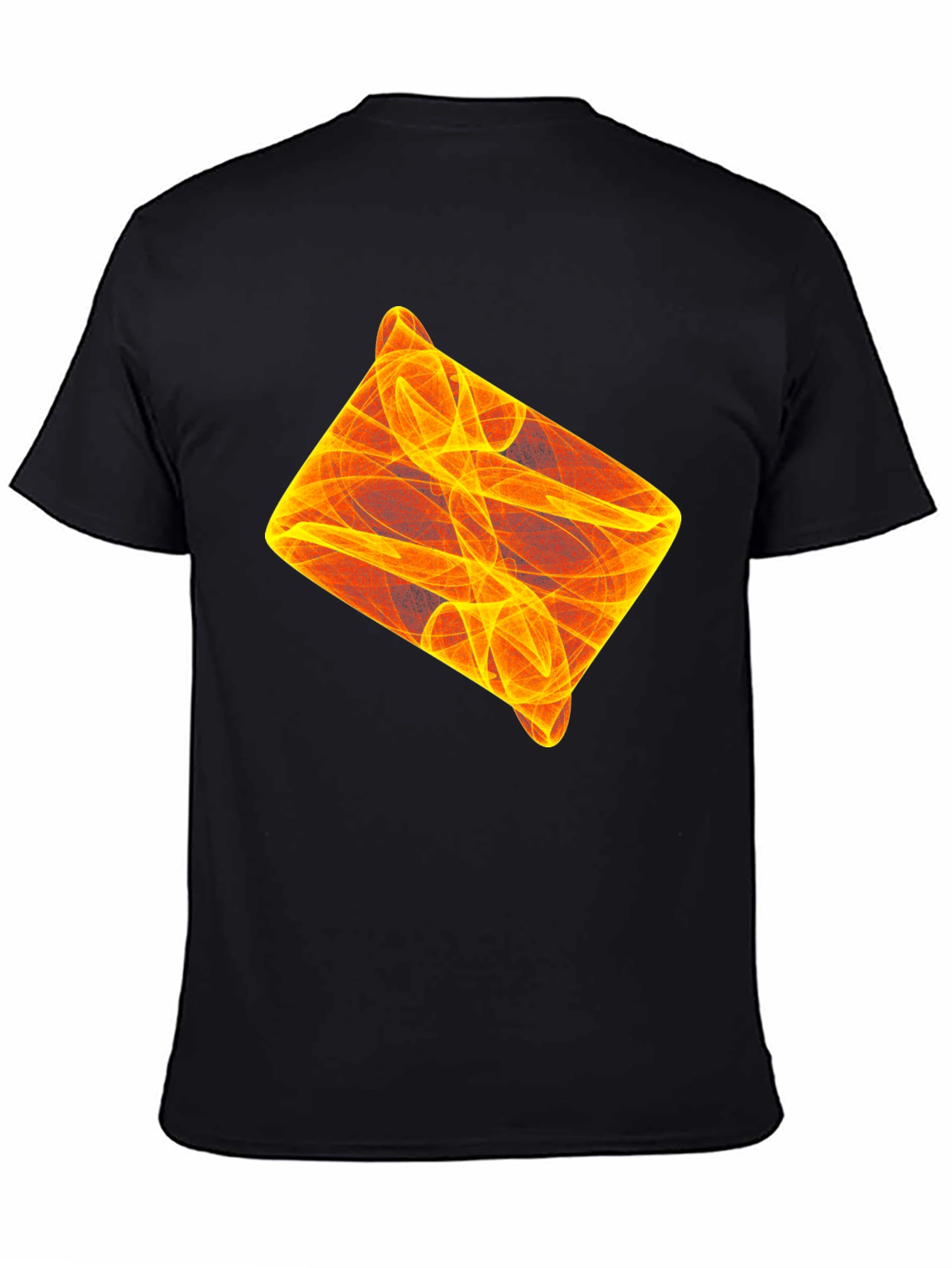 Abstract Flame Design Black T-Shirt