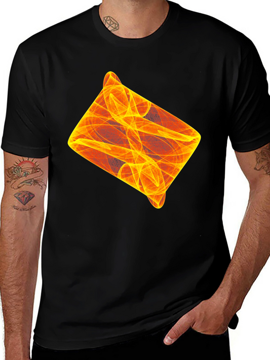 Abstract Flame Design Black T-Shirt