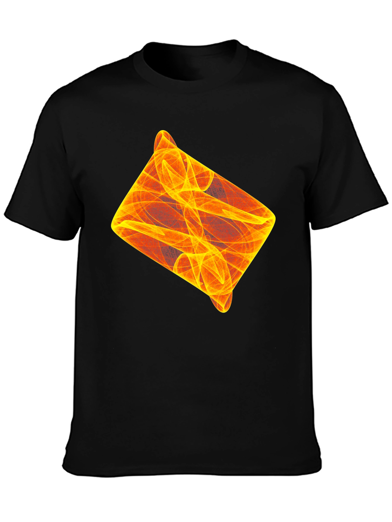 Abstract Flame Design Black T-Shirt