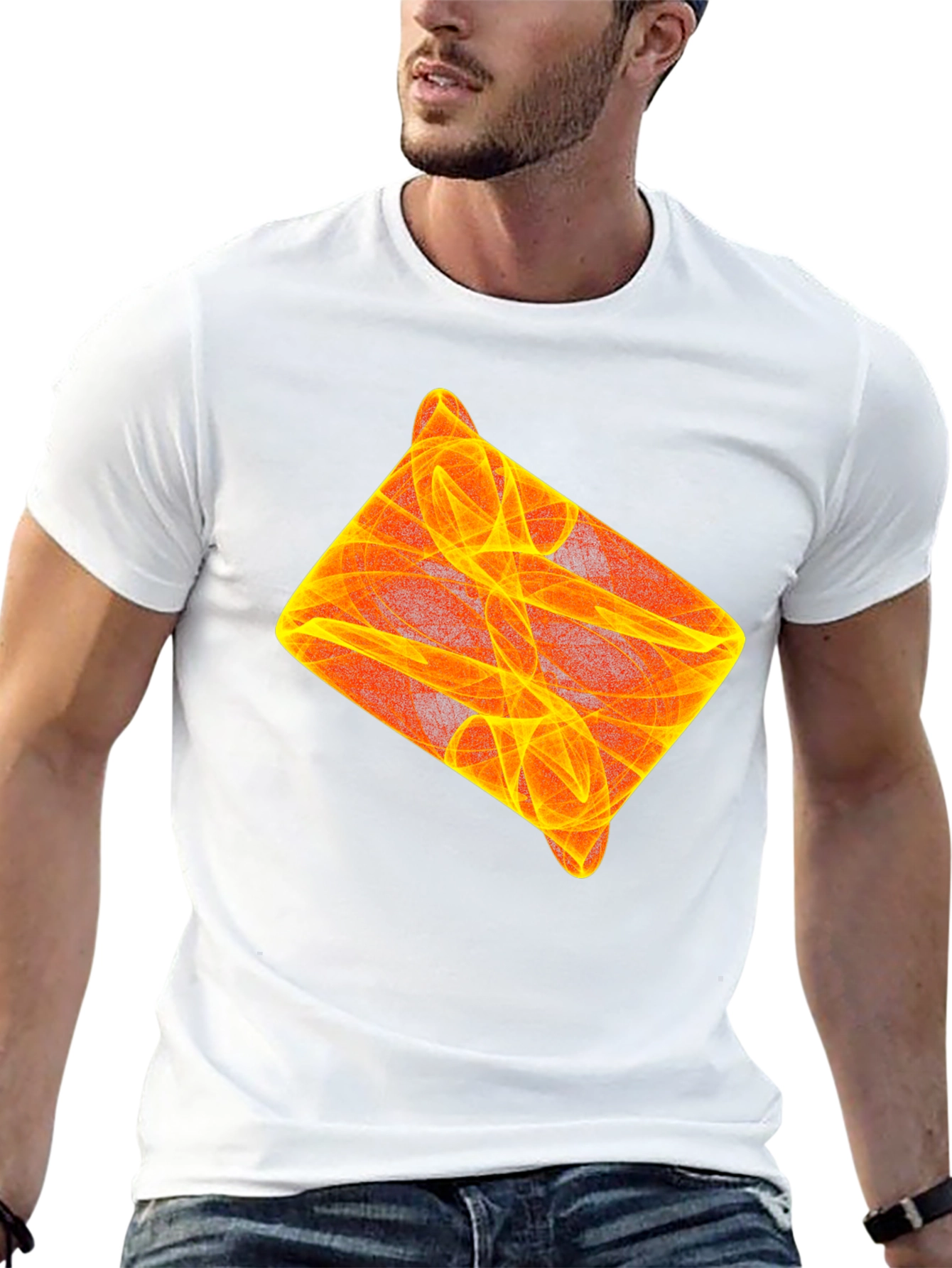 Abstract Flame Design Black T-Shirt