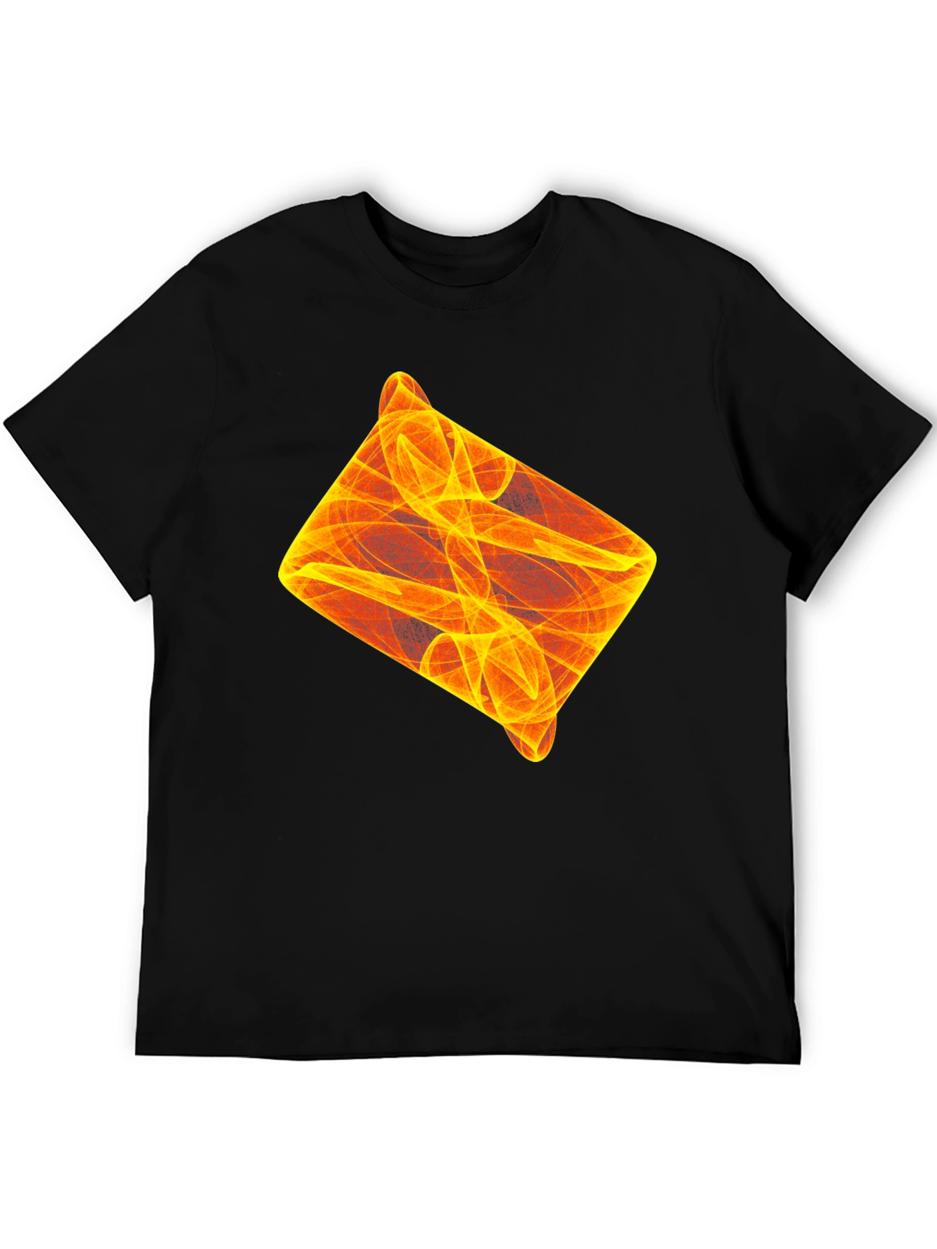 Abstract Flame Design Black T-Shirt