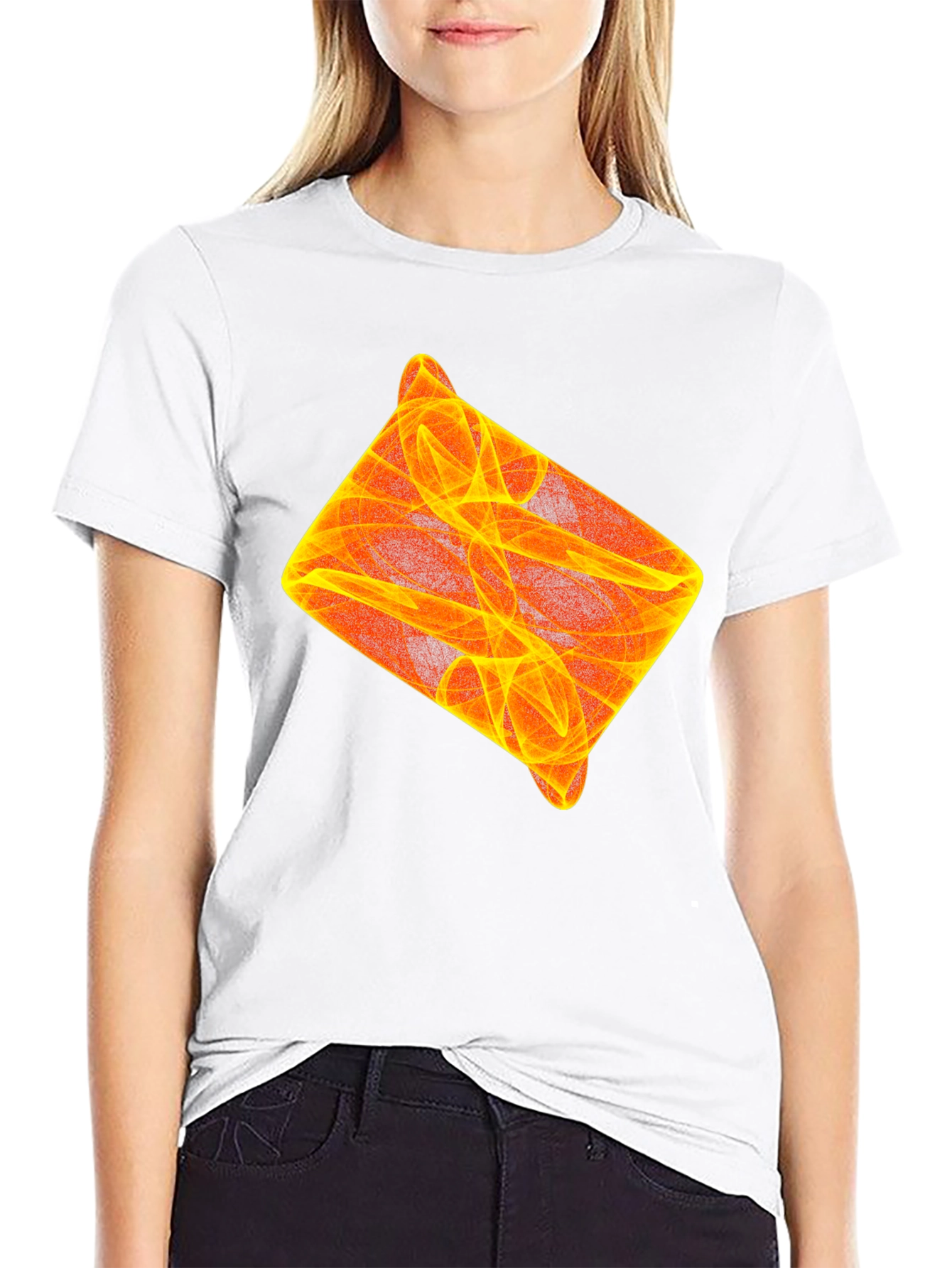 Abstract Flame Design Black T-Shirt