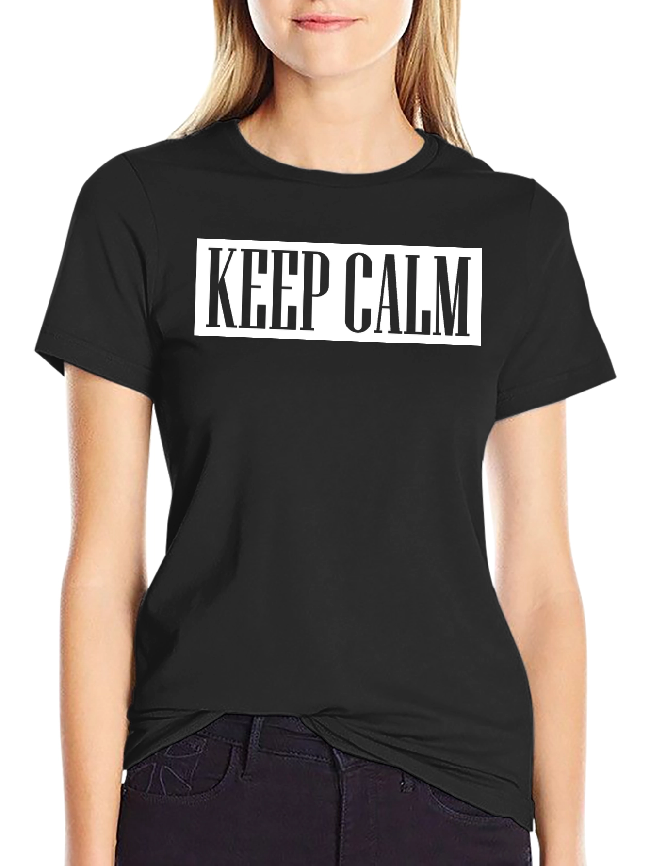 Keep Calm Graphic T-Shirt - Black Casual Tee