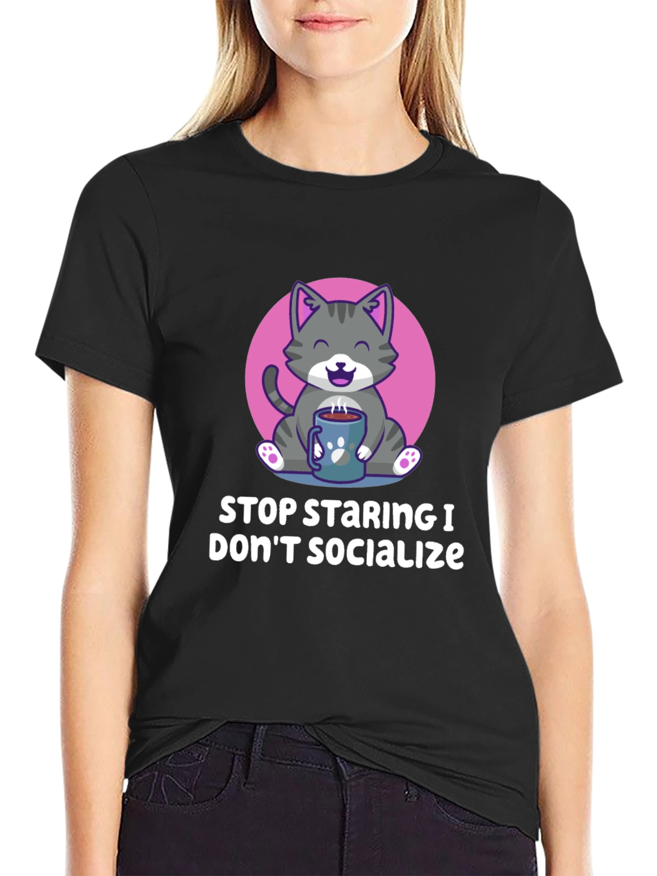 Funny Cat Lover T-Shirt - Introvert Design