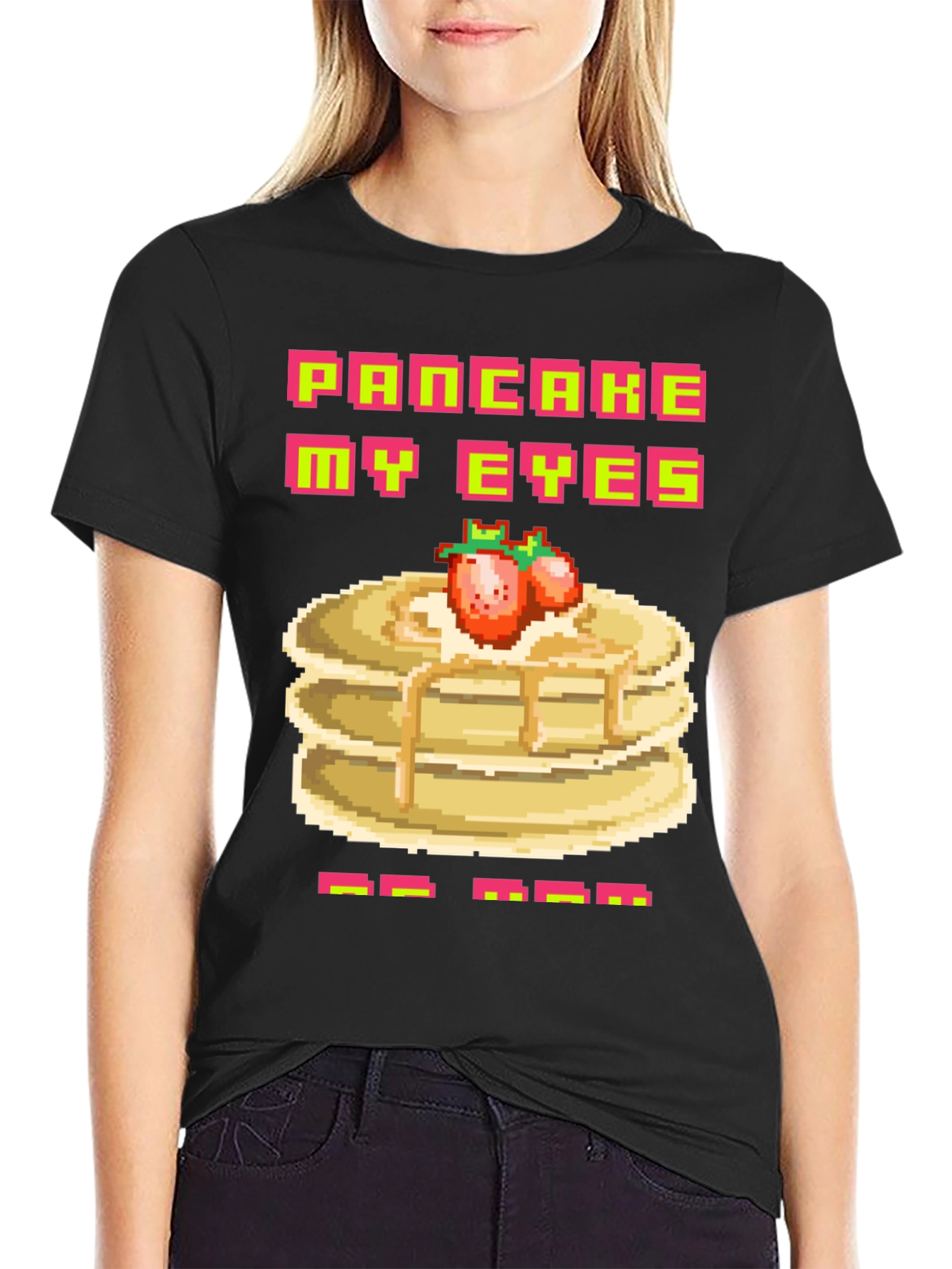 Pancake My Eyes Pixel Art Graphic Tee