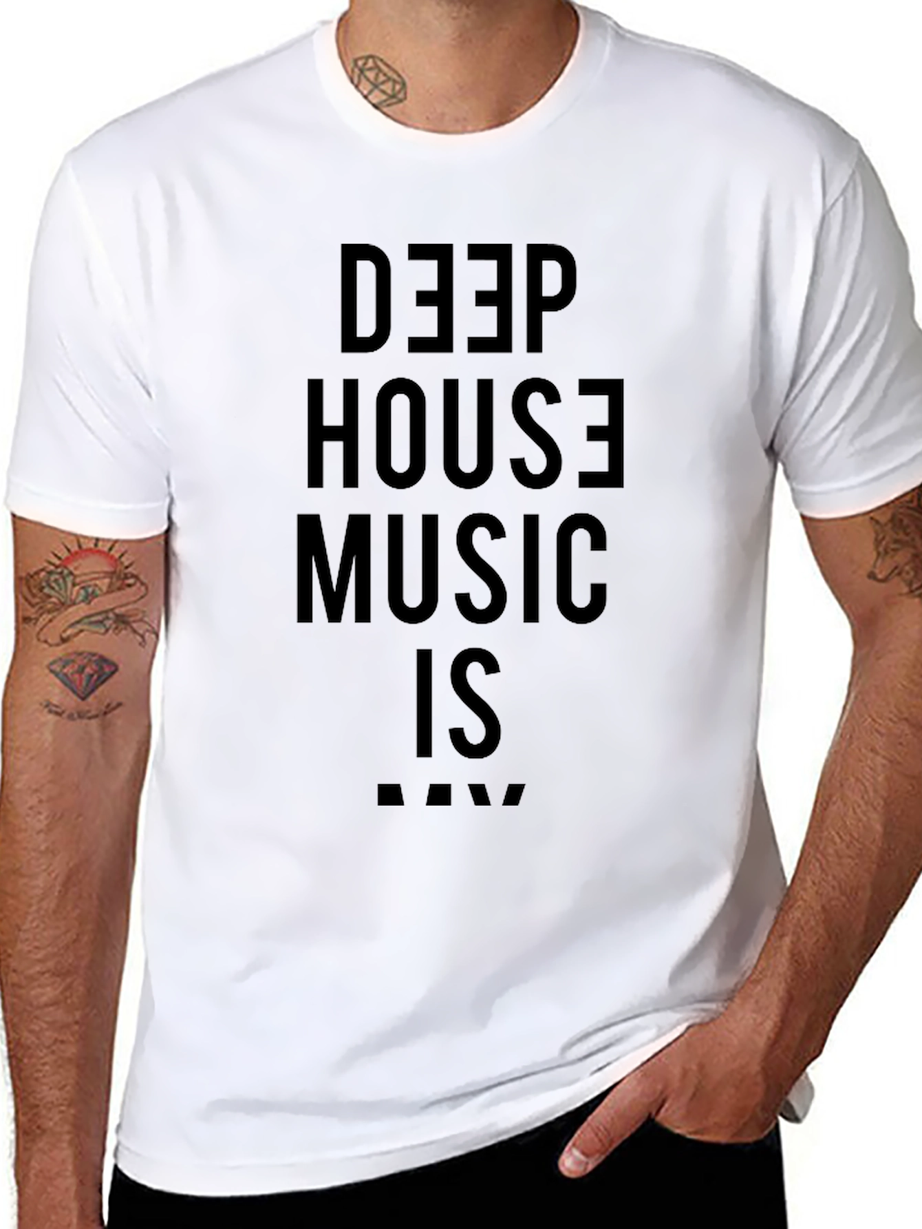 Deep House Music Is Raw Black T-Shirt