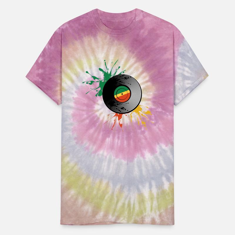 Rastafarian flag and vinyl record.