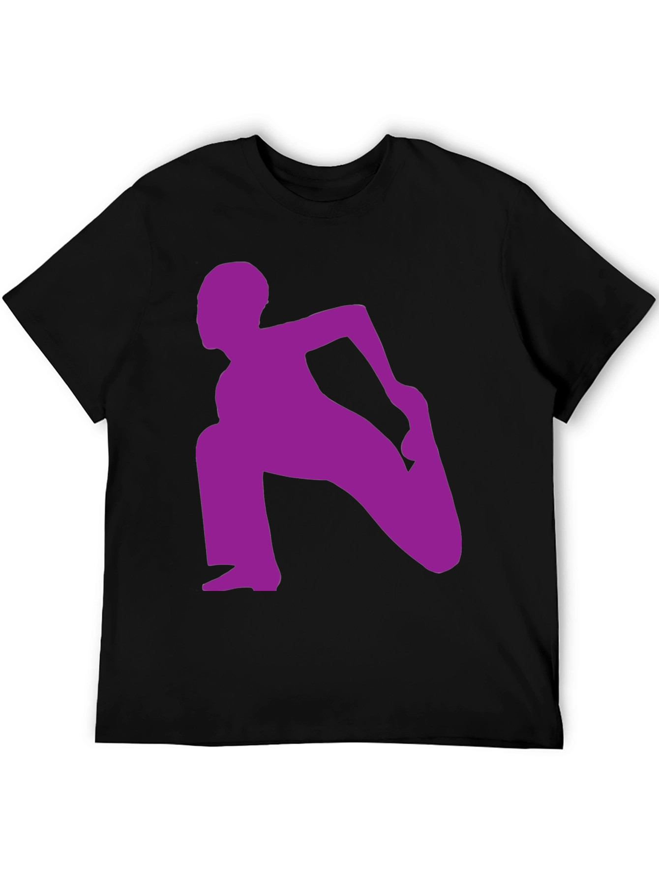 Yoga Silhouette Graphic Tee - Black Cotton Blend