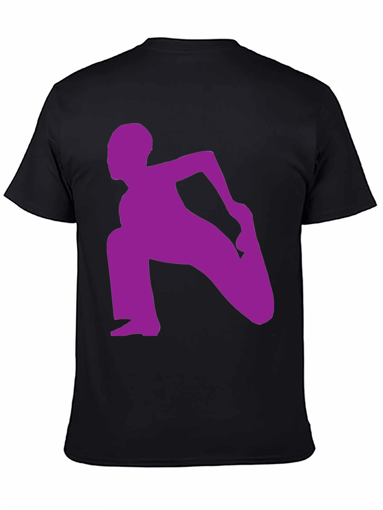 Yoga Silhouette Graphic Tee - Black Cotton Blend