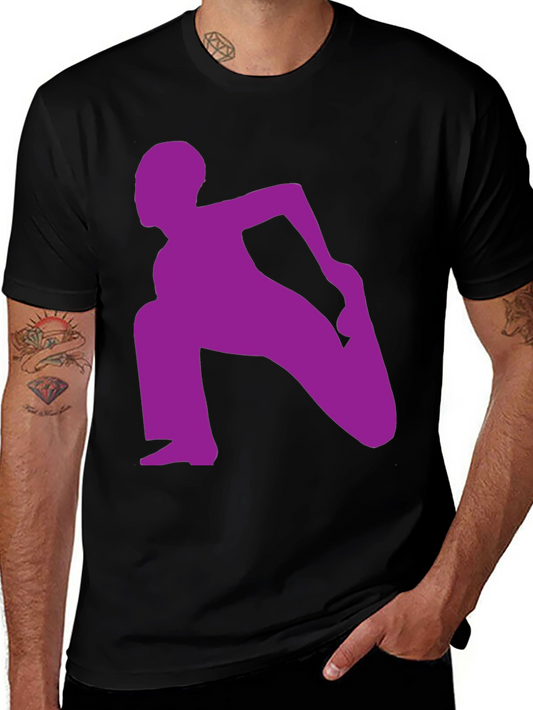 Yoga Silhouette Graphic Tee - Black Cotton Blend