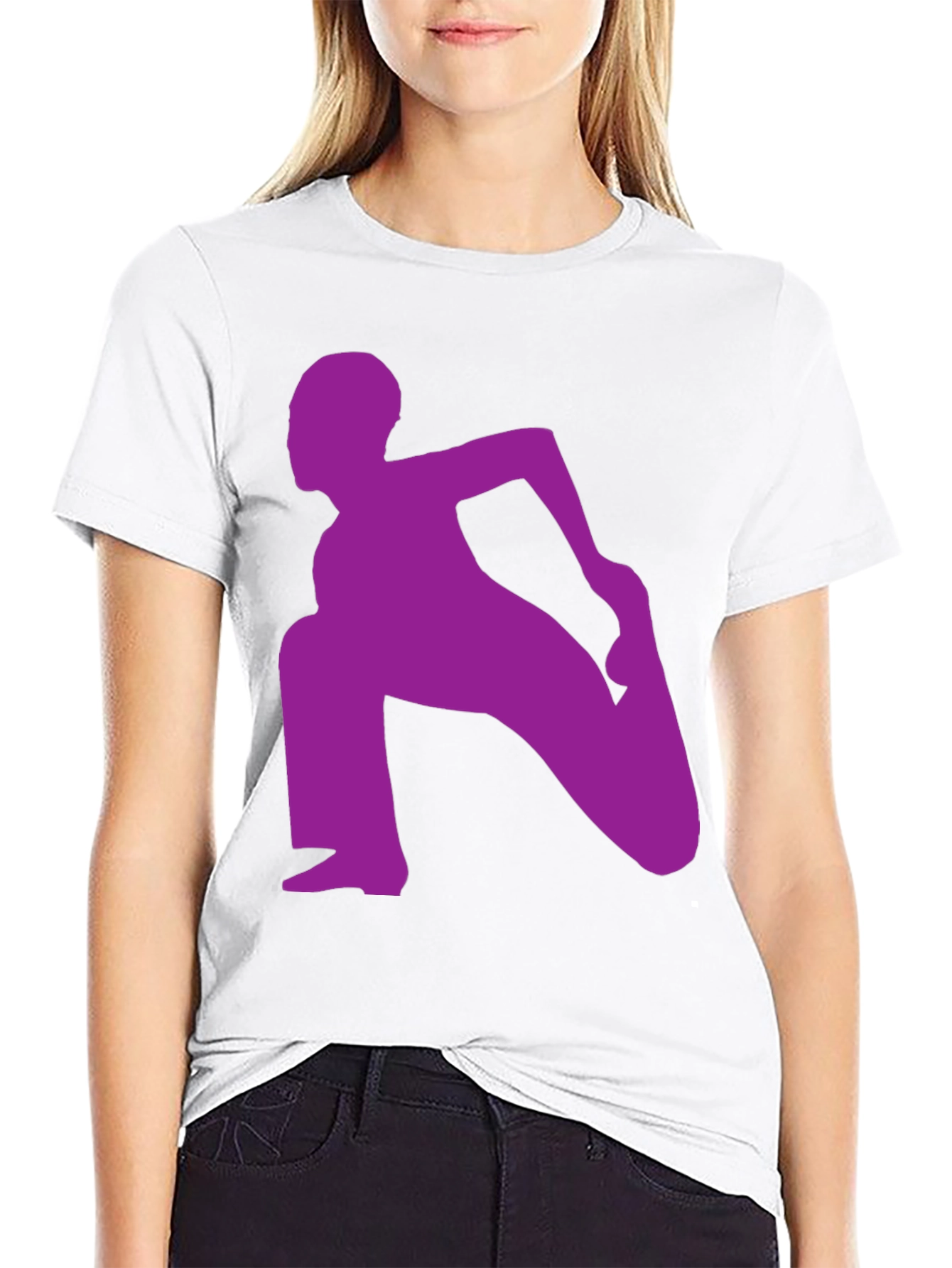 Yoga Silhouette Graphic Tee - Black Cotton Blend