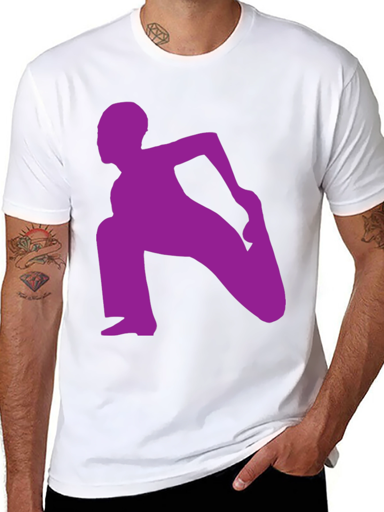 Yoga Silhouette Graphic Tee - Black Cotton Blend