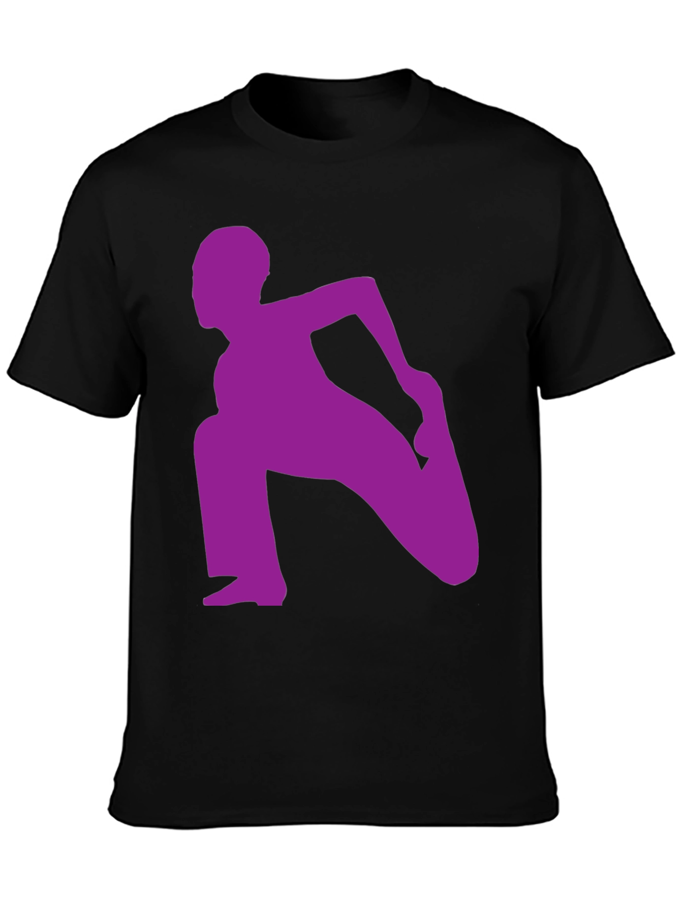 Yoga Silhouette Graphic Tee - Black Cotton Blend
