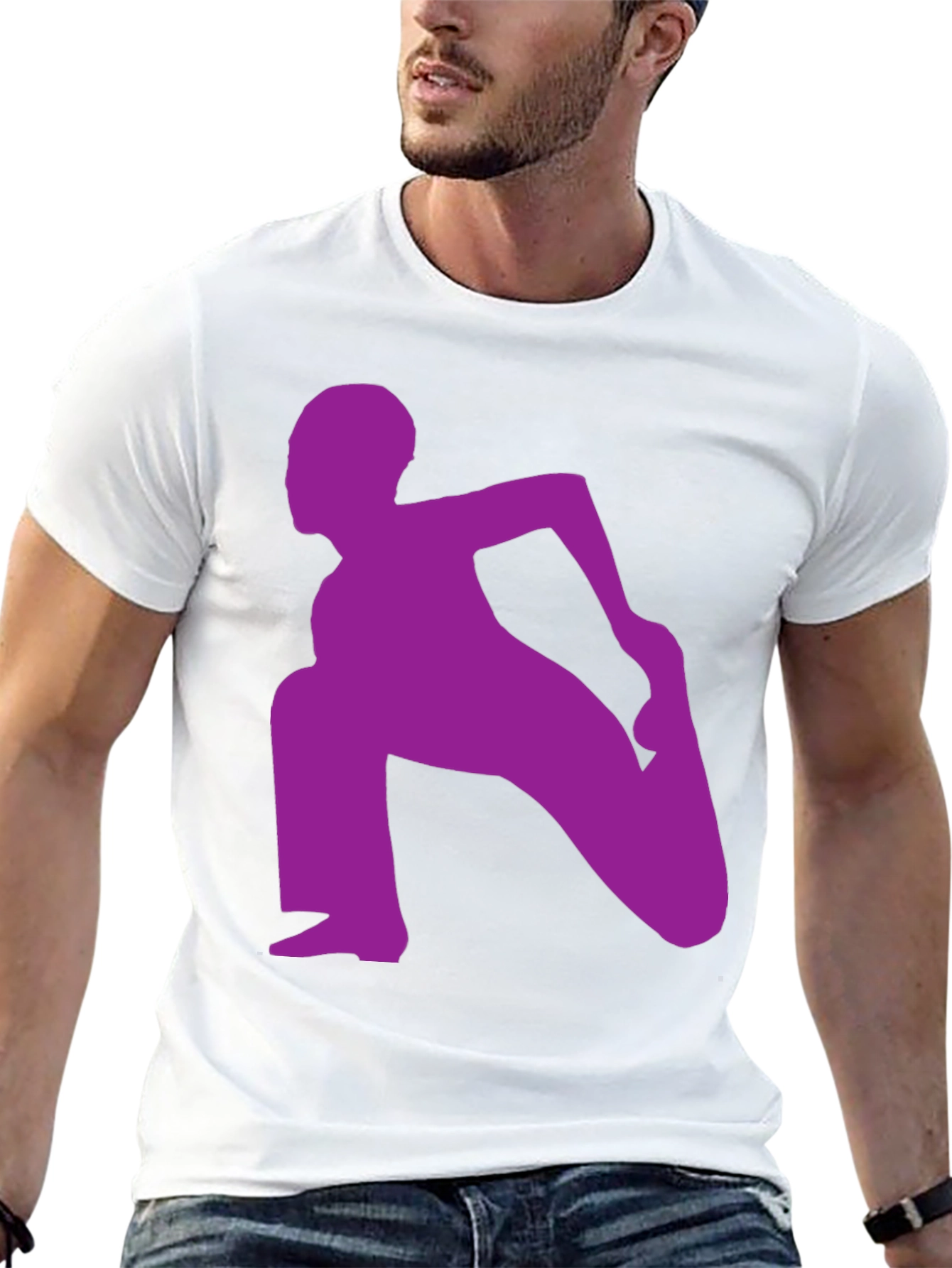 Yoga Silhouette Graphic Tee - Black Cotton Blend