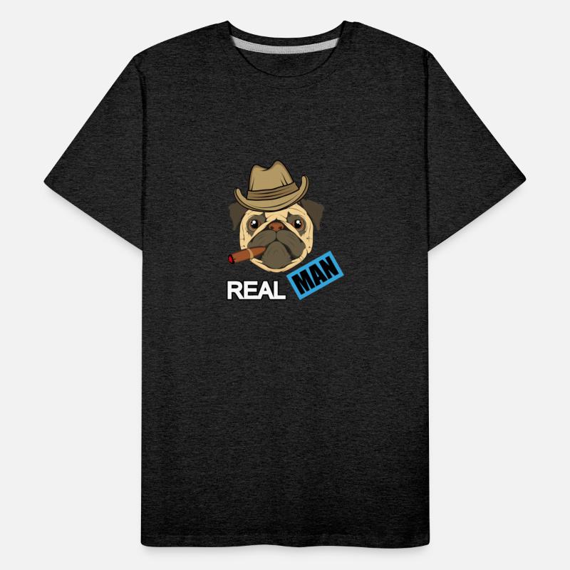 real man with pug illustration