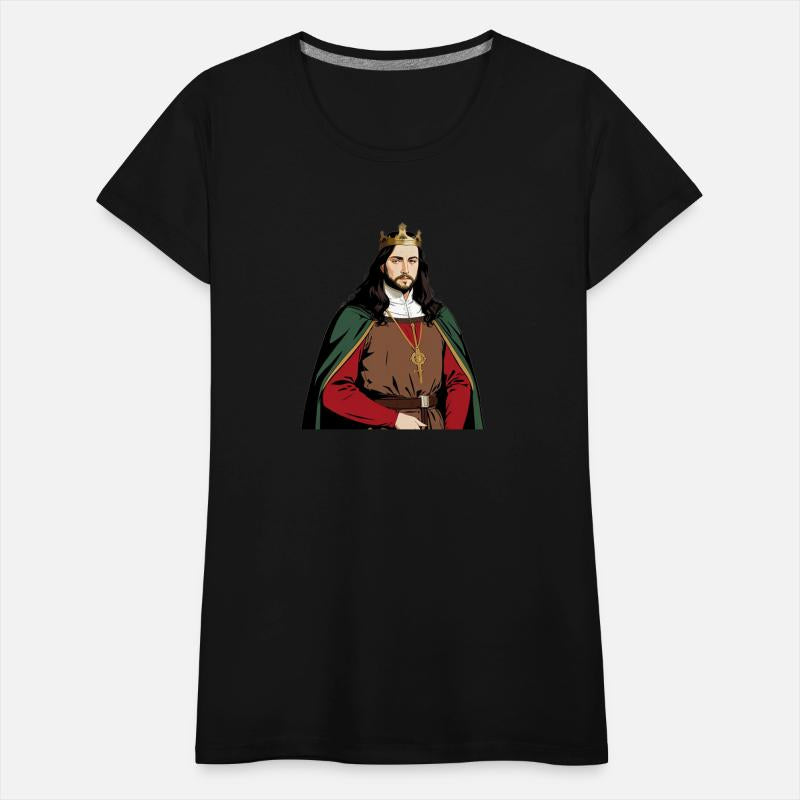 Regal Medieval King in Red and Green