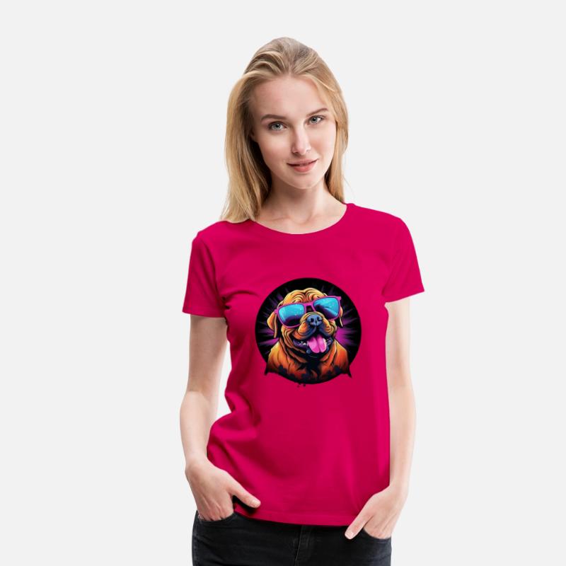 Retro Wave Dogue de Bordeaux Dog Shirt