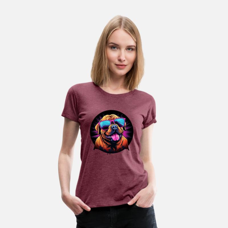 Retro Wave Dogue de Bordeaux Dog Shirt