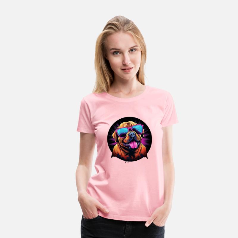 Retro Wave Dogue de Bordeaux Dog Shirt